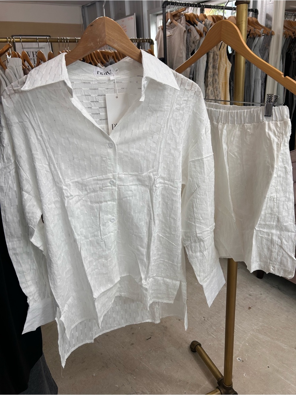 Priv - White Eyelet Short Set NWT Small